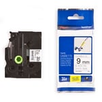 Brother TZe-FX221 - 8m zwart op wit / gelamineerd tape / flexi id / 9mm (origineel)