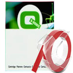 Dymo S0898150 reliëftape wit op rood (huismerk)