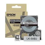 Epson LK-5ABJ matte tape zwart op lichtgrijs 18 mm (origineel)