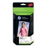 HP Q8898AE inkt cartridge kleur nr. 110 incl. 140 vel fotopapier (origineel)