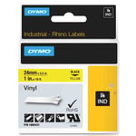 DYMO 1805431 IND Rhino tape vinyl zwart op geel 24mm (origineel)