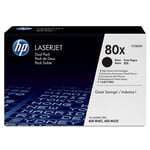 HP 80X (CF280XD) toner zwart cartridge hoge capaciteit 2 stuks (origineel)
