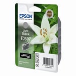 Epson T0597 inkt cartridge licht zwart (origineel)