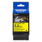 Brother HSe-611E krimpkous tape zwart op geel | 6 mm x 1,5 m (origineel)