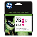 HP 712 (3ED78A) inktcartridge magenta 3 stuks (origineel)