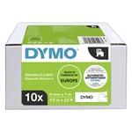 Dymo 2093096 tape zwart op wit 9 mm 10 tapes (origineel)