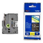 Brother TZe-335 - 8m wit op zwart / gelamineerd tape / 12mm (origineel)