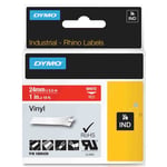 DYMO 1805429 IND Rhino tape vinyl wit op rood 24mm (origineel)