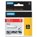 DYMO 1805422 IND Rhino tape vinyl wit op rood 19mm (origineel)