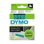 DYMO 45019 - 7m zwart op groen / zelfklevend tape / D1 / 12mm (origineel)