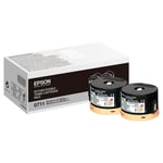 Epson S050711 dubbelpak toner cartridge zwart (origineel)