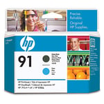 HP C9460A printkop mat zwart / cyaan nr. 91 (origineel)