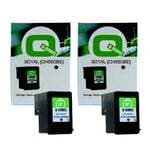 Tonershop huismerk vervangt HP CH563EE nr. 301XL inktcartridge zwart hoge capaciteit 2 stuks