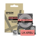 Epson LK-6RBJ matte tape zwart op rood 24 mm (origineel)