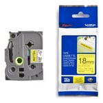 Brother TZe-S641 - 8m zwart op geel / gelamineerd tape / extra klevend / 18mm (origineel)