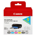 Canon PGI-550 PGBK / CLI-551 BK/C/M/Y/GY serie (origineel)