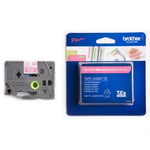 Brother TZe-MQP35 - 5m wit op berry rose / mat gelamineerd tape / 12mm (origineel)