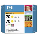 HP CB345A inkt cartridge geel nr. 70 ( 2 stuks ) origineel