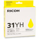 Goedkope Ricoh GC-31YH voor uw printer bestellen bij Tonershop? Al 15 jaar de goedkoopste voor al uw inktpatronen en toner cartridges &starf; snelle levering &starf; | RICGC-31YH