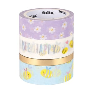 Folia hotfoil washi tape / bees / 5 meter / 4 stuks