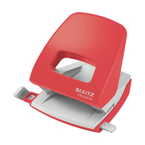 Leitz 50030025 NeXXt Recycle perforator / metaal / rood / 2-gaats / tot 30 vel
