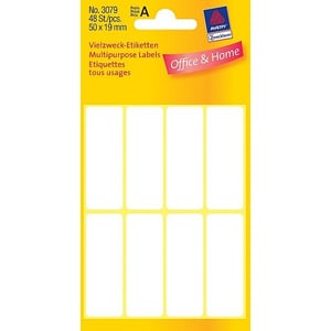 Avery Zweckform 3079 multifunctionele etiketten / wit / 50 mm x 19 mm / 48 etiketten