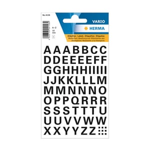 Herma 4158 A-Z etiketten / 10 mm / zwart / 74 etiketten
