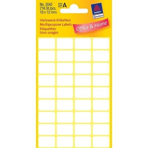 Avery Zweckform 3042 multifunctionele etiketten / wit / 18 mm x 12 mm / 216 etiketten