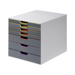 Durable 760727 Varicolor ladeblok / kunststof / grijs en gekleurd / 7 laden