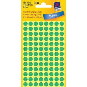 Avery Zweckform 3012 markeringspunten / 8 mm / groen / 416 etiketten