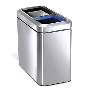 Simplehuman duo prullenbak / Code C / zilver / 10 + 10 liter