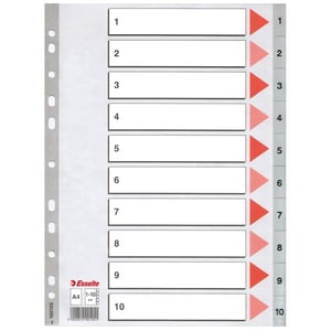 Esselte 100105 A4 index / plastic / 1-10 / 11-gaats
