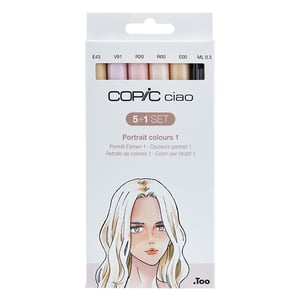 Copic Ciao markerset / Portrait Colours 1 / penseel / beitel / 6 stuks
