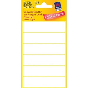 Avery Zweckform 3080 multifunctionele etiketten / wit / 76 mm x 19 mm / 36 etiketten