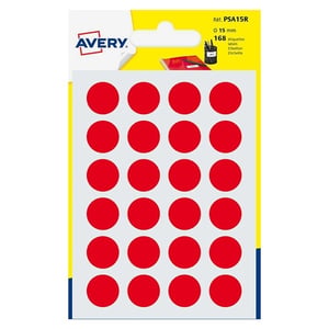 Avery Zweckform PSA15R markeringspunten / 15 mm / rood / 168 etiketten