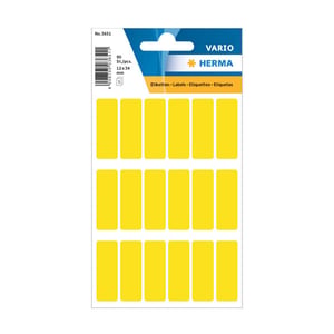 Herma 3651 multifunctionele etiketten / 12 x 34 mm / geel / 90 etiketten