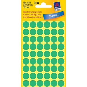 Avery Zweckform 3143 markeringspunten / 12 mm / groen / 270 etiketten