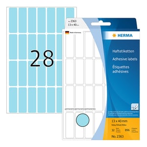 Herma 2363 multifunctionele etiketten / 13 x 40 mm / blauw / 896 etiketten