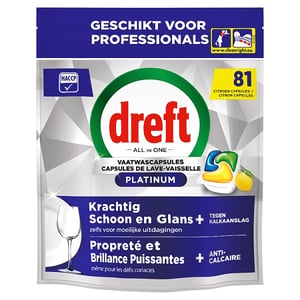 Dreft All-in-One Platinum vaatwastabletten / Lemon / 81 stuks