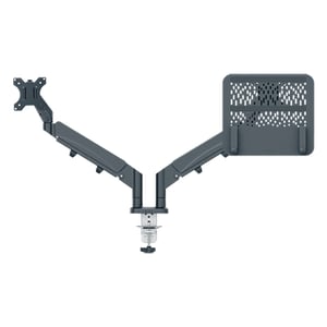 Leitz 65380089 Ergo monitor- en laptoparm / 2 monitoren / 17 – 32 inch / donkergrijs / tot 9 kilo