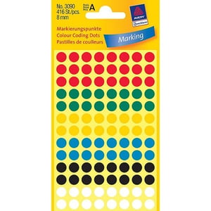 Avery Zweckform 3090 markeringspunten / 8 mm / assorti / 416 etiketten
