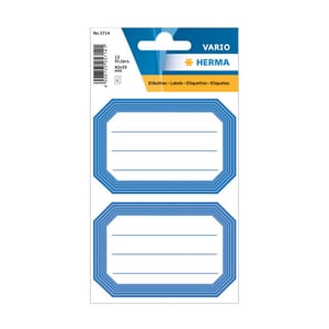 Herma 5714 boeketiketten / 82 x 55 mm / wit/blauw / 12 etiketten