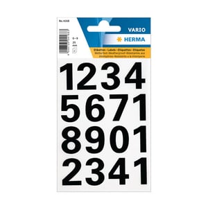 Herma 4168 0-9 etiketten / 25 mm / zwart / 32 etiketten