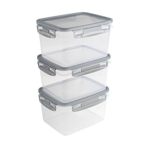 Sunware Club Cuisine diepvriesdozen / met clips / transprant/grijs / 1,5 liter / 3 stuks