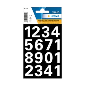 Herma 4170 0-9 etiketten / 25 mm / wit / 32 etiketten