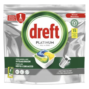 Dreft All-in-One Platinum vaatwastabletten / Citroen / 15 stuks