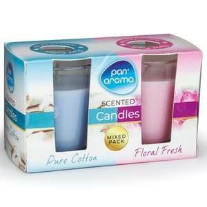 Pan Aroma Mixed Pack Geurkaarsenset / Floral Fresh & Pure Cotton / 2 stuks
