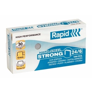 Rapid 24/6 Hard Steel nietjes / tot 30 vel / 1000 stuks