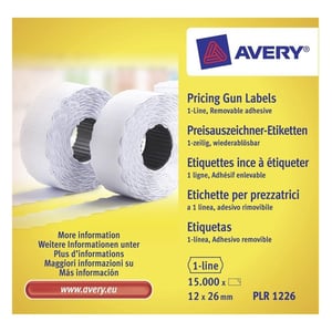 Avery Zweckform PLR1226 / wit / verwijderbaar / 26 x 12 mm / 15.000 etiketten