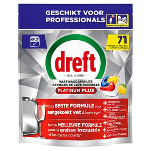 Dreft Professional Platinum Plus vaatwastabletten / Lemon / 71 stuks